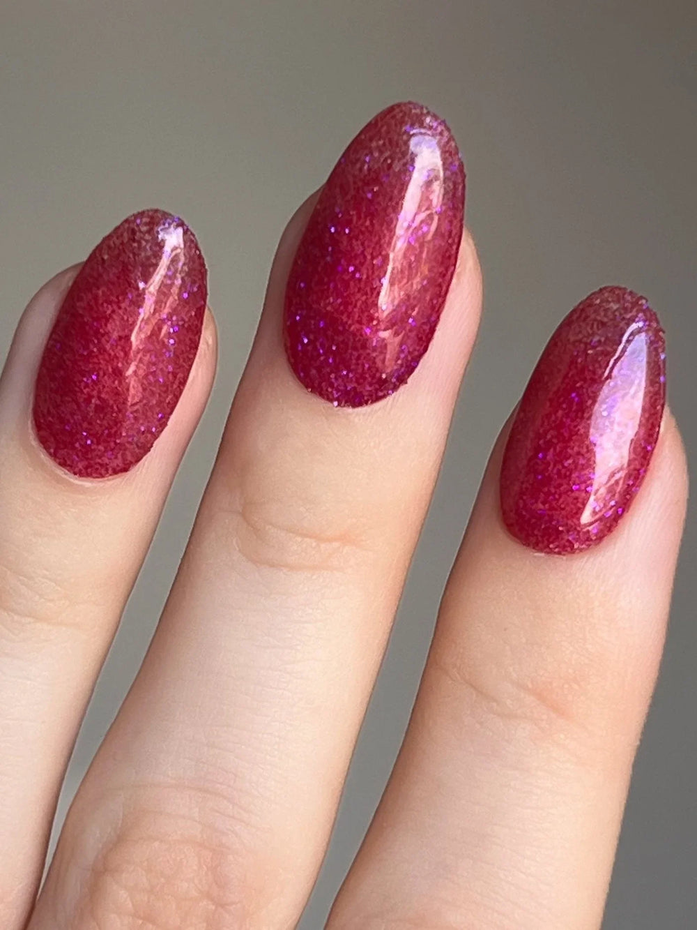 Candy Pink Glitter en la mano